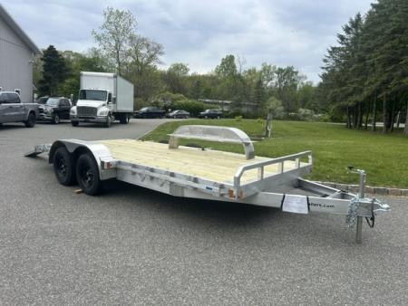 New 2027 ALCOM Open ECO-7X18 Aluminum with Wood Deck Car Hauler