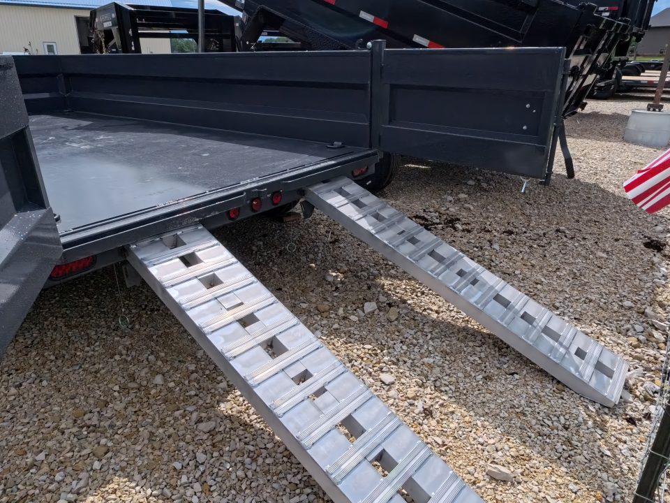 New 2027 Iron Bull 83 x 14 DWB Dump Trailer with 14,999 lb. GVWR, 10 Ply Tires, Adj.2 5/16" Coupler, Slide In Aluminum Ramps
