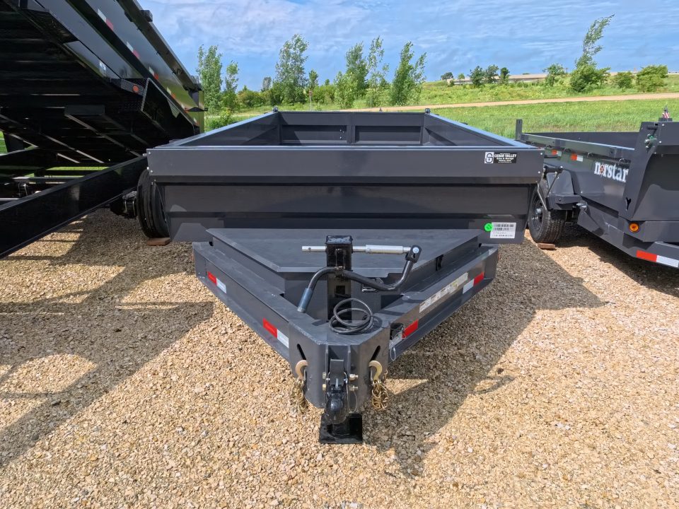 New 2027 Iron Bull 83 x 14 DWB Dump Trailer with 14,999 lb. GVWR, 10 Ply Tires, Adj.2 5/16" Coupler, Slide In Aluminum Ramps