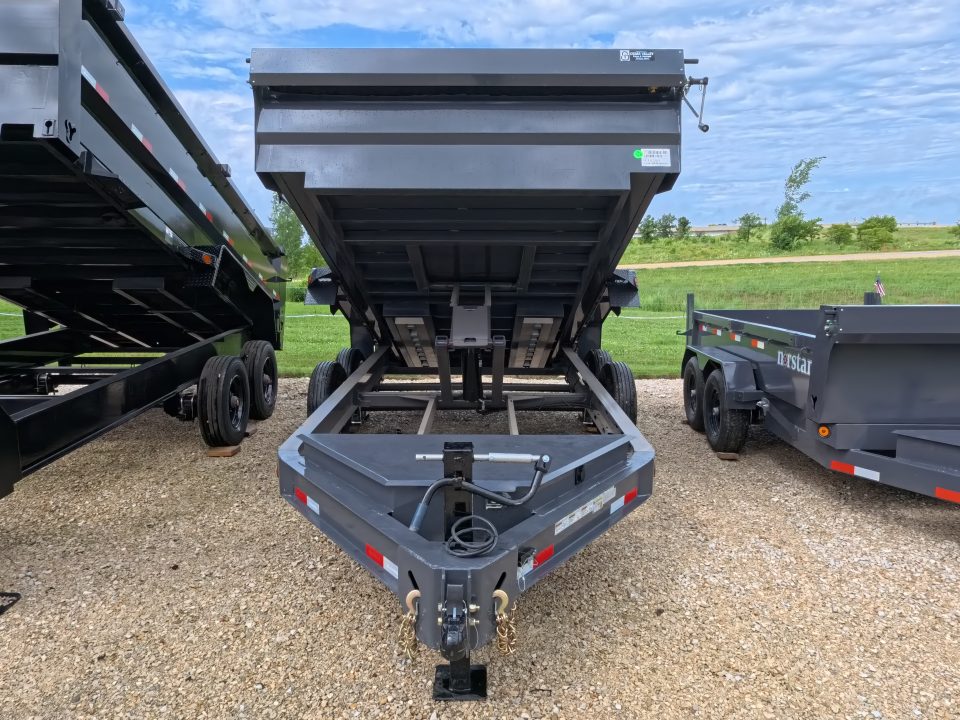 New 2027 Iron Bull 83 x 14 DWB Dump Trailer with 14,999 lb. GVWR, 10 Ply Tires, Adj.2 5/16" Coupler, Slide In Aluminum Ramps