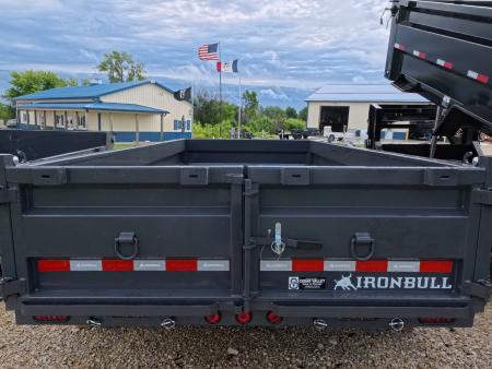 New 2027 Iron Bull 83 x 14 DWB Dump Trailer with 14,999 lb. GVWR, 10 Ply Tires, Adj.2 5/16" Coupler, Slide In Aluminum Ramps