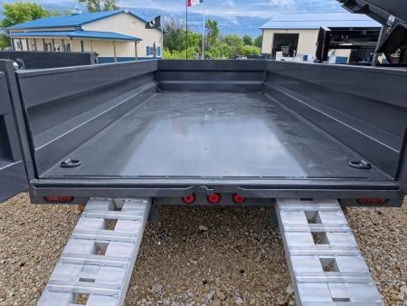 New 2027 Iron Bull 83 x 14 DWB Dump Trailer with 14,999 lb. GVWR, 10 Ply Tires, Adj.2 5/16" Coupler, Slide In Aluminum Ramps