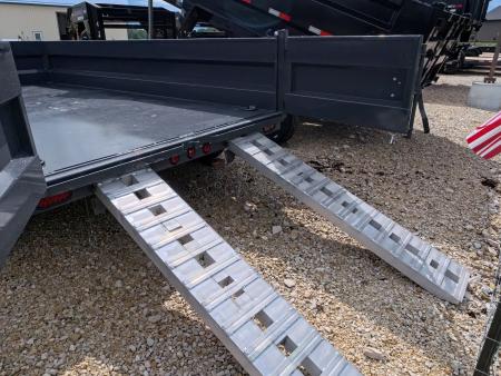 New 2027 Iron Bull 83 x 14 DWB Dump Trailer with 14,999 lb. GVWR, 10 Ply Tires, Adj.2 5/16" Coupler, Slide In Aluminum Ramps