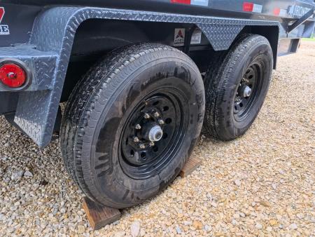 New 2027 Iron Bull 83 x 14 DWB Dump Trailer with 14,999 lb. GVWR, 10 Ply Tires, Adj.2 5/16" Coupler, Slide In Aluminum Ramps