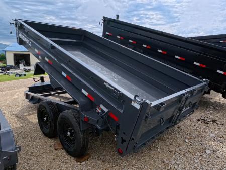 New 2027 Iron Bull 83 x 14 DWB Dump Trailer with 14,999 lb. GVWR, 10 Ply Tires, Adj.2 5/16" Coupler, Slide In Aluminum Ramps
