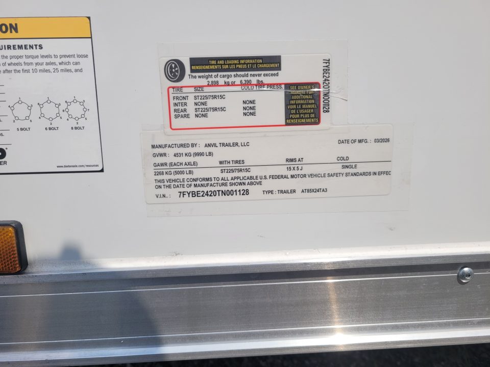 New 2026 8.5X24 Anvil Cargo Trailer