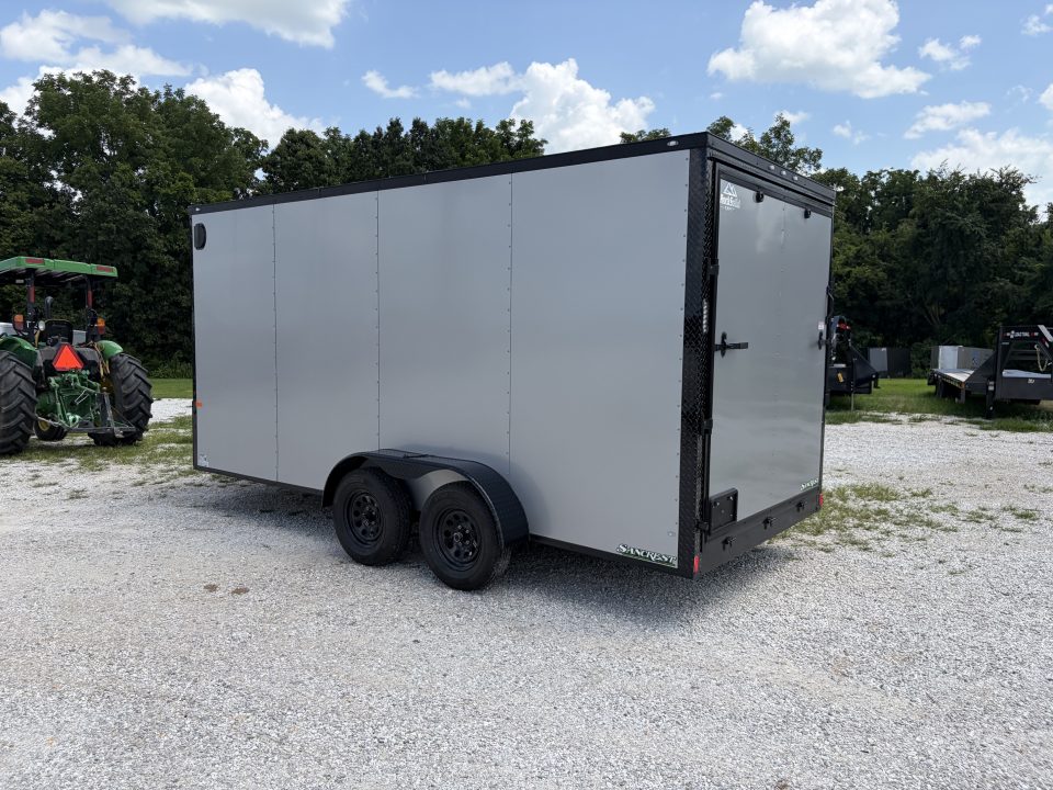 New 2027 Rock Solid Cargo W/ RAMP DOOR/ .08 SEMI SCREWLESS/ BLACKOUT PKG/ 7X16 7' Tall