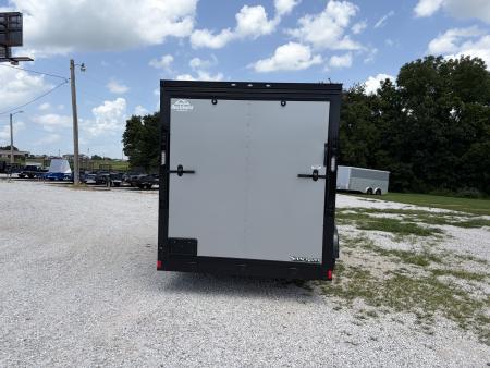 New 2027 Rock Solid Cargo W/ RAMP DOOR/ .08 SEMI SCREWLESS/ BLACKOUT PKG/ 7X16 7' Tall