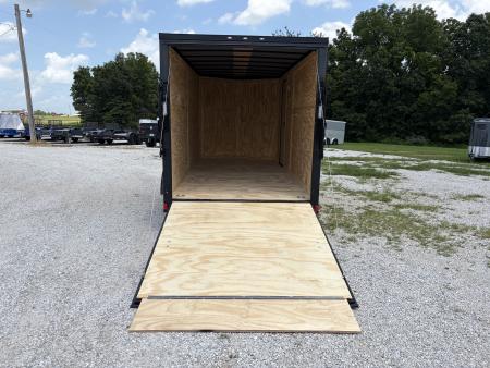 New 2027 Rock Solid Cargo W/ RAMP DOOR/ .08 SEMI SCREWLESS/ BLACKOUT PKG/ 7X16 7' Tall