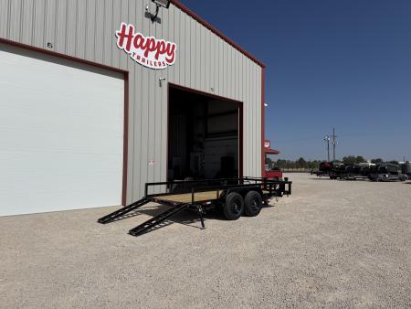New 2026 PJ 83"x16' Angle Pipetop Trailer – P8
