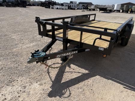 New 2026 PJ 83"x16' Angle Pipetop Trailer – P8