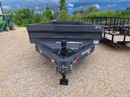New 2027 Iron Bull 83 x 16 DWB Dump Trailer, 14,999lb. GVWR, Gray with 10 Ply Tires, Slide-In Aluminum Ramps