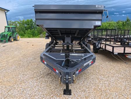 New 2027 Iron Bull 83 x 16 DWB Dump Trailer, 14,999lb. GVWR, Gray with 10 Ply Tires, Slide-In Aluminum Ramps