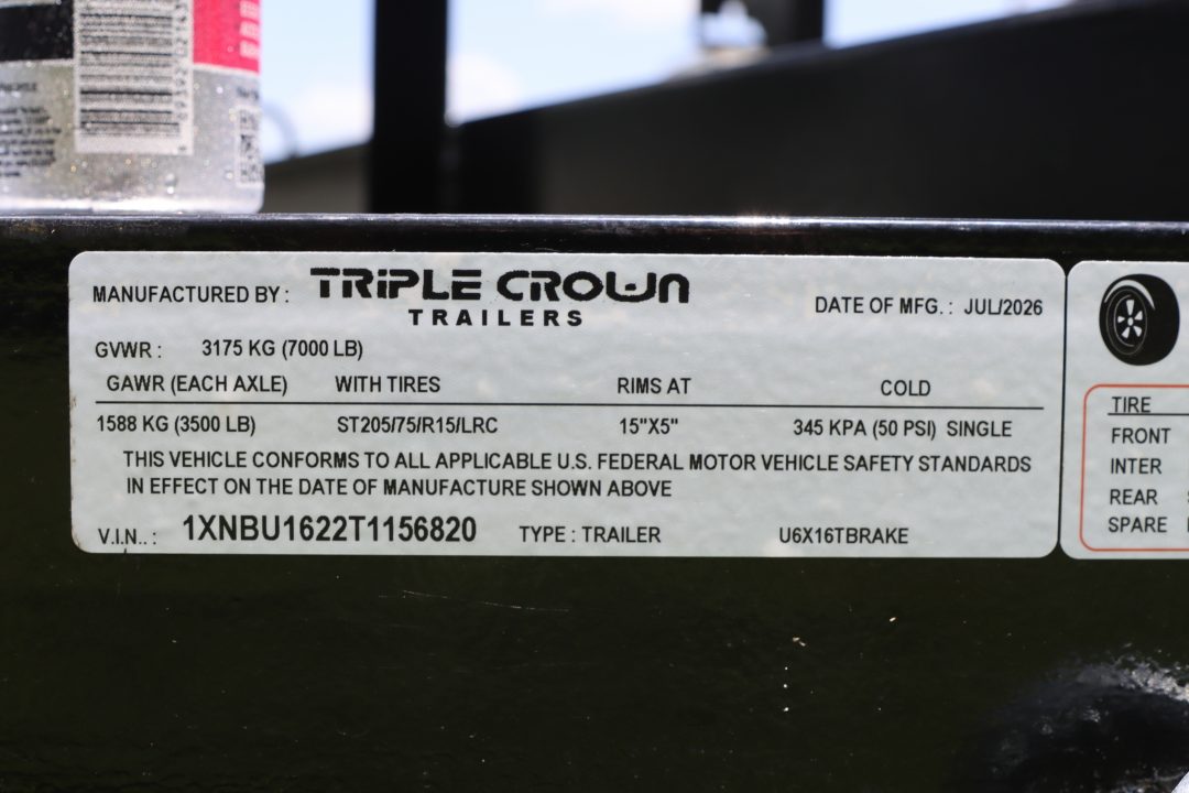 New 2026 6X16 Triple Crown Utility Trailer