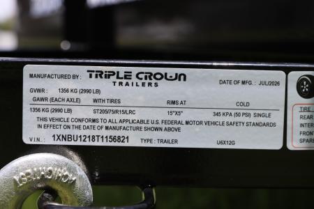 New 2026 6X12 Triple Crown Utility Trailer