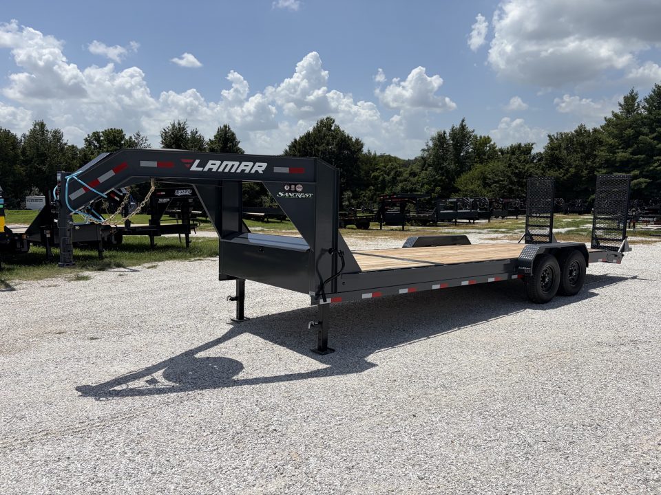 New 2026 Lamar 83X24 TANDEN 14K GOOSENECK W / STAND UP RAMPS