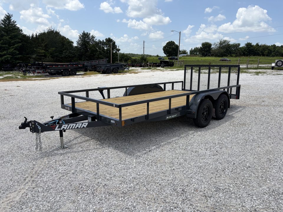 New 2027 Lamar 83X16 TANDEM 7K UTILITY W / 2FT DOVE & 3FT RAMP GATE