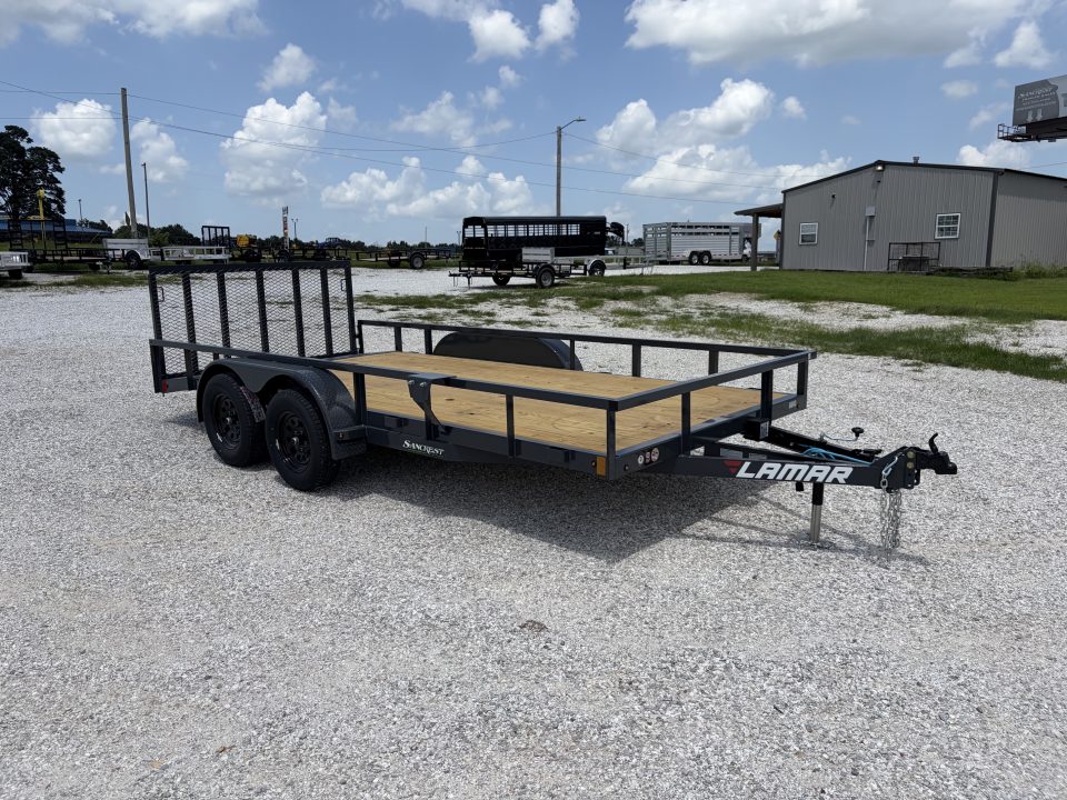 New 2027 Lamar 83X16 TANDEM 7K UTILITY W / 2FT DOVE & 3FT RAMP GATE