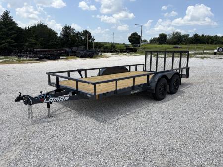 New 2027 Lamar 83X16 TANDEM 7K UTILITY W / 2FT DOVE & 3FT RAMP GATE