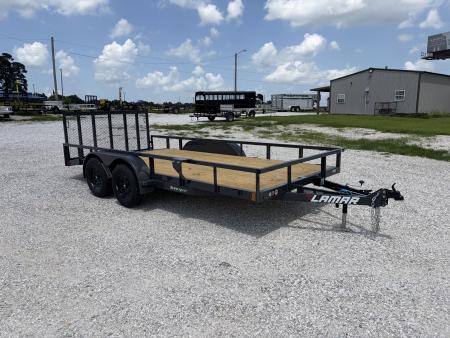 New 2027 Lamar 83X16 TANDEM 7K UTILITY W / 2FT DOVE & 3FT RAMP GATE