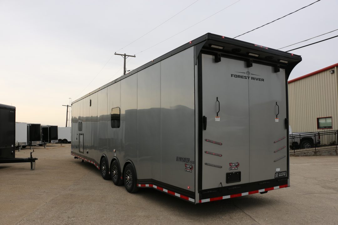 New 2026 Cargo Mate 8.5 X 44 ELIMINATOR SS RACE TRAILER W/ BATH, BED AND MUCH MORE