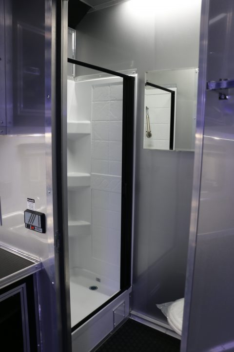 New 2026 Cargo Mate 8.5 X 44 ELIMINATOR SS RACE TRAILER W/ BATH, BED AND MUCH MORE