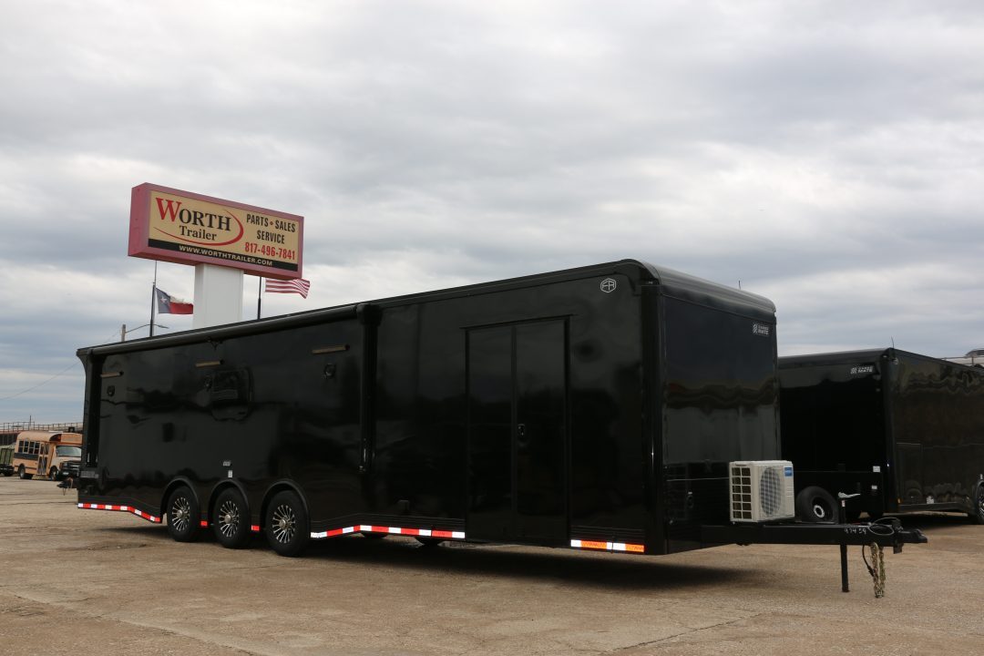 New 8.5"x34' ELIMINATOR SS W/BATHROOM, MINI SPLIT, AWNING AND MORE!