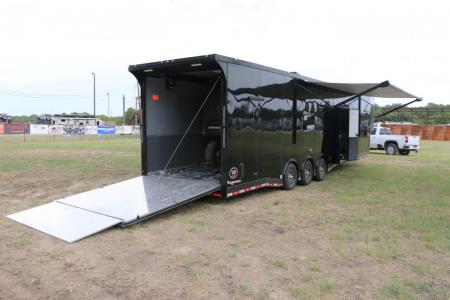 New 8.5' X 44' GOOSENECK RACE CAR TRAILER W/ LIVING QUARTERS
