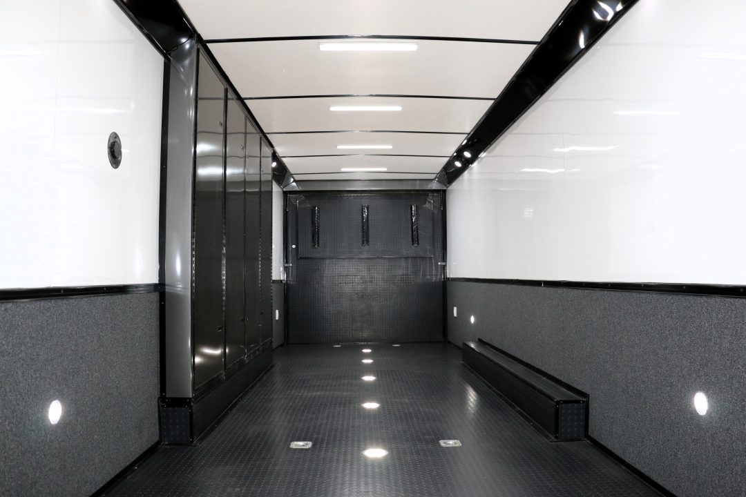 New 8.5X34 CARGO MATE ELIMINATOR SS RACE TRAILER mini split,awning,subwoofers,and more