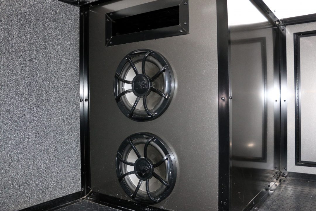 New 8.5X34 CARGO MATE ELIMINATOR SS RACE TRAILER mini split,awning,subwoofers,and more