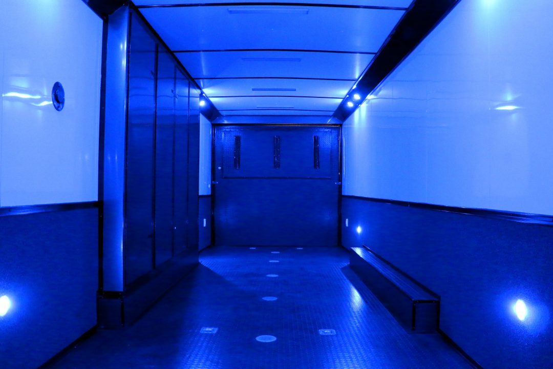 New 8.5X34 CARGO MATE ELIMINATOR SS RACE TRAILER mini split,awning,subwoofers,and more