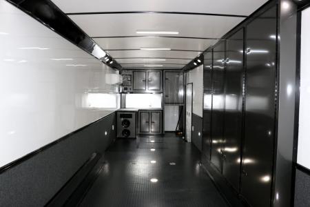 New 8.5X34 CARGO MATE ELIMINATOR SS RACE TRAILER mini split,awning,subwoofers,and more