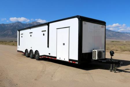 New 8.5X34 CARGO MATE ELIMINATOR SS RACE TRAILER mini split,awning,subwoofers,and more