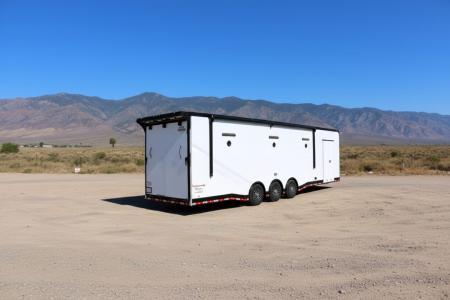 New 8.5X34 CARGO MATE ELIMINATOR SS RACE TRAILER mini split,awning,subwoofers,and more