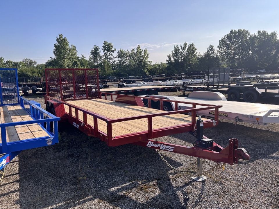 New 2026 Liberty 7 X 20 FT UTILITY TRAILER TUBE RAIL HD SPRING ASSIST RAMP