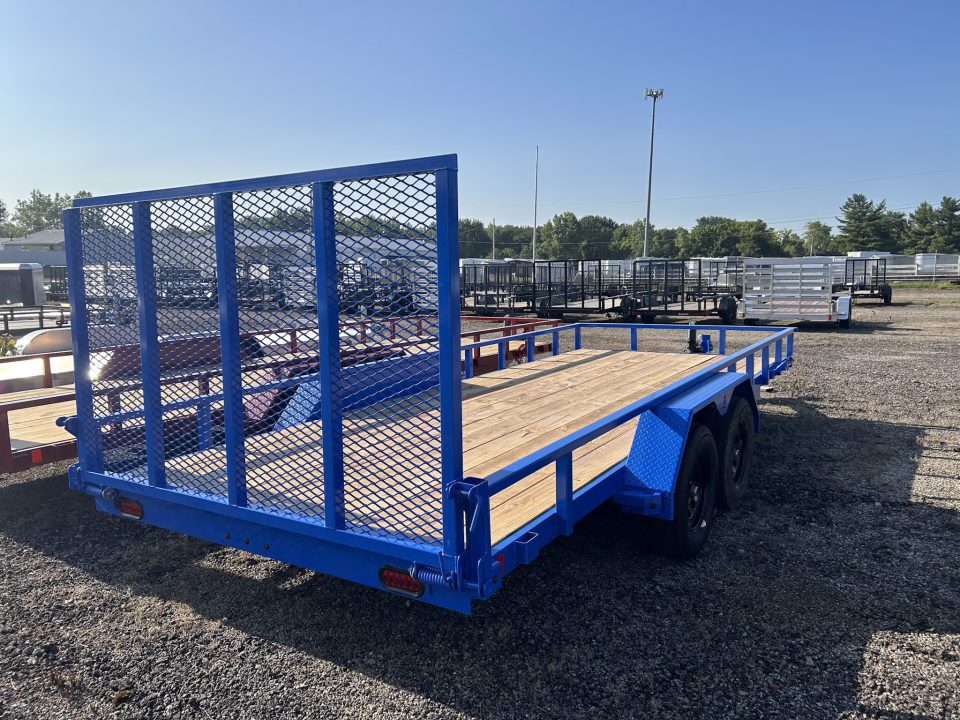 New 2026 Liberty 7 X 18 FT UTILITY TRAILER TUBE RAIL HD SPRING ASSIST RAMP