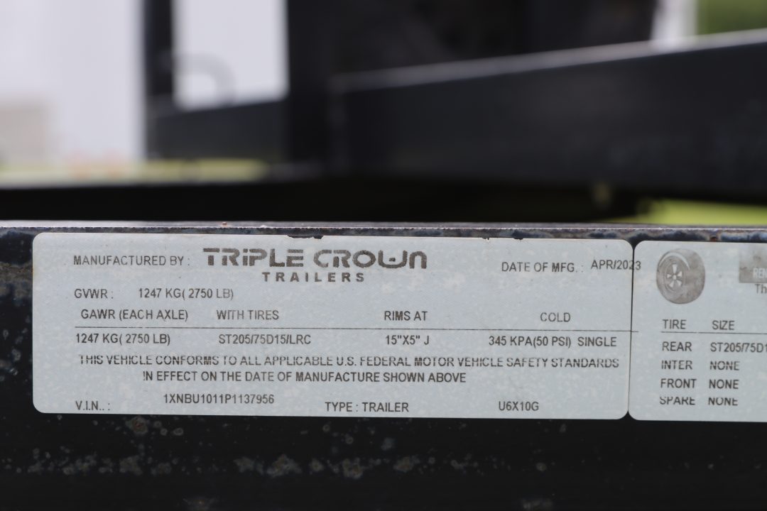 Used 2023 6x10 Triple Crown Utility Trailer