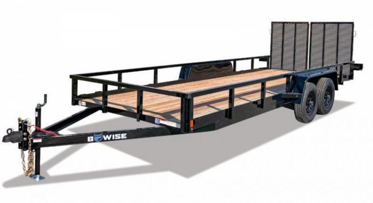 New 2027 BWise 7x20 Utility Trailer w/ Split Landscape Gate