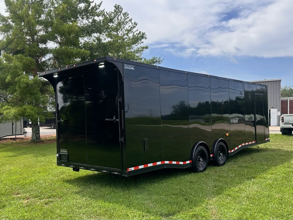 New 2026 Luxe 8.5x28 Race Trailer - Finished Interior- 7000lb Spread Torsion - Recessed E-Track-Full Escape Door-Removable Fender