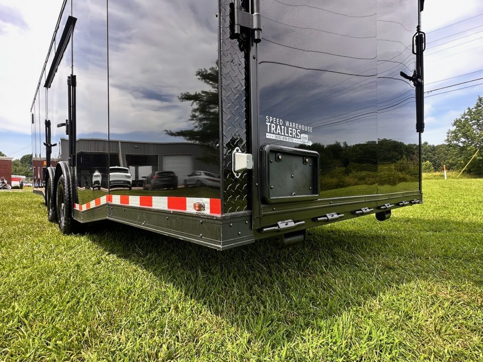 New 2026 Luxe 8.5x28 Race Trailer - Finished Interior- 7000lb Spread Torsion - Recessed E-Track-Full Escape Door-Removable Fender