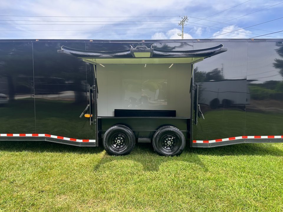 New 2026 Luxe 8.5x28 Race Trailer - Finished Interior- 7000lb Spread Torsion - Recessed E-Track-Full Escape Door-Removable Fender