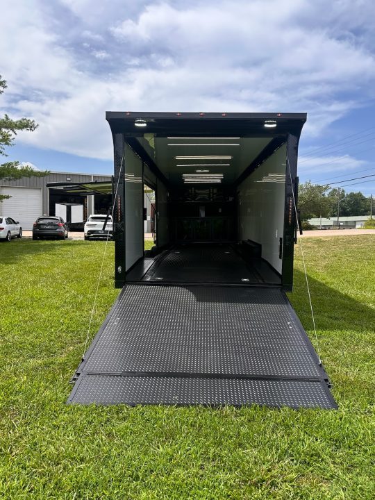 New 2026 Luxe 8.5x28 Race Trailer - Finished Interior- 7000lb Spread Torsion - Recessed E-Track-Full Escape Door-Removable Fender