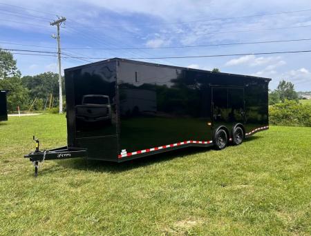 New 2026 Luxe 8.5x28 Race Trailer - Finished Interior- 7000lb Spread Torsion - Recessed E-Track-Full Escape Door-Removable Fender
