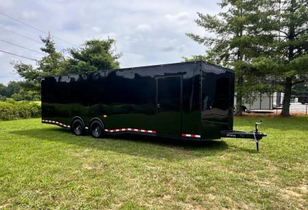 New 2026 Luxe 8.5x28 Race Trailer - Finished Interior- 7000lb Spread Torsion - Recessed E-Track-Full Escape Door-Removable Fender