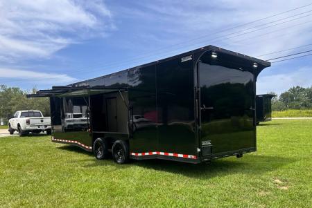 New 2026 Luxe 8.5x28 Race Trailer - Finished Interior- 7000lb Spread Torsion - Recessed E-Track-Full Escape Door-Removable Fender