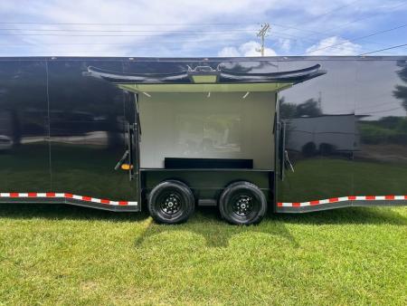 New 2026 Luxe 8.5x28 Race Trailer - Finished Interior- 7000lb Spread Torsion - Recessed E-Track-Full Escape Door-Removable Fender