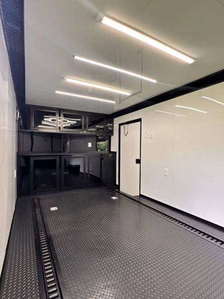 New 2026 Luxe 8.5x28 Race Trailer - Finished Interior- 7000lb Spread Torsion - Recessed E-Track-Full Escape Door-Removable Fender