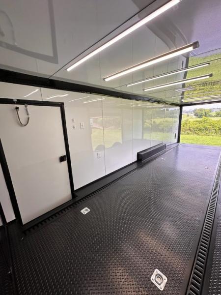 New 2026 Luxe 8.5x28 Race Trailer - Finished Interior- 7000lb Spread Torsion - Recessed E-Track-Full Escape Door-Removable Fender