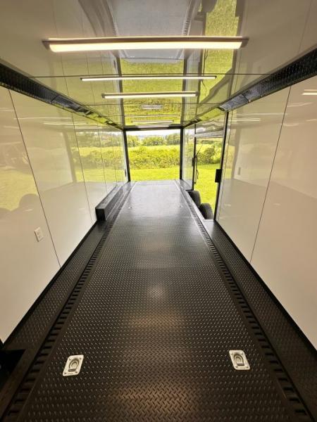 New 2026 Luxe 8.5x28 Race Trailer - Finished Interior- 7000lb Spread Torsion - Recessed E-Track-Full Escape Door-Removable Fender