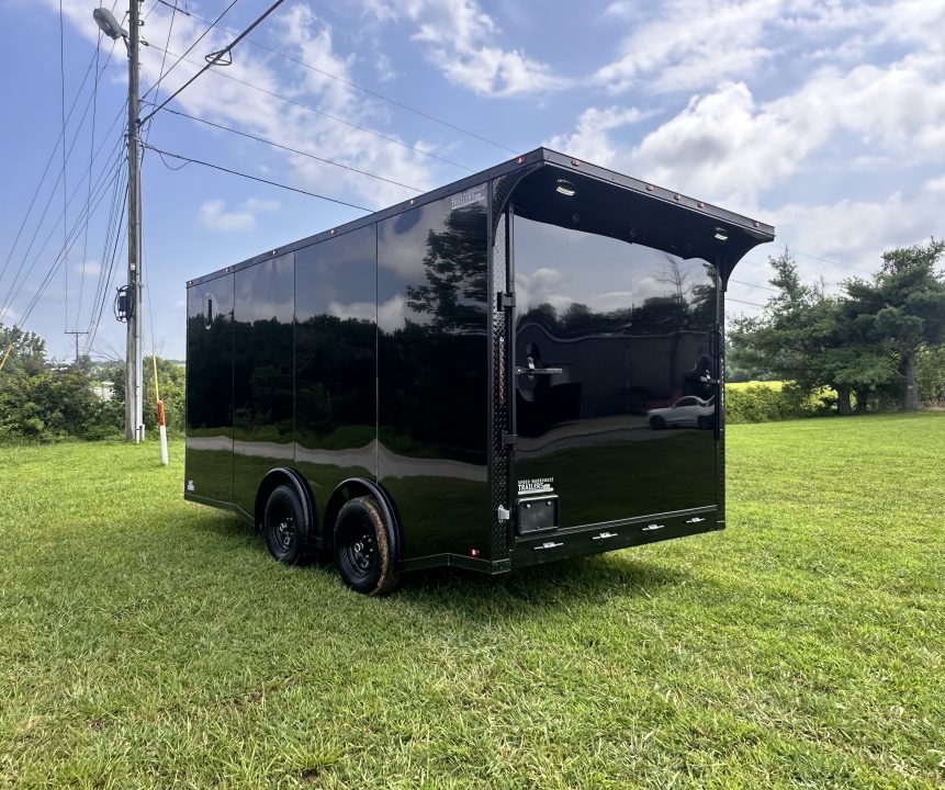 New 2026 Luxe 8.5x16 Race Trailer-Finsihed Interior-5200LB Torsion Axle- Black poly
